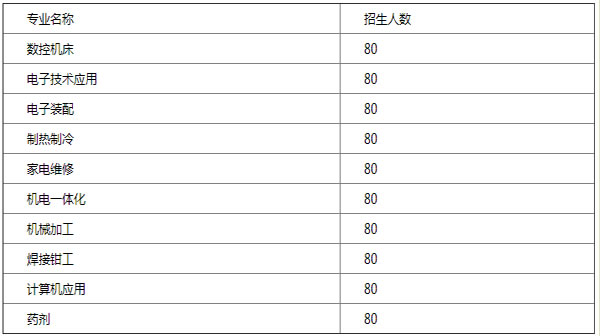 蒲城县职业教育中心专业分类