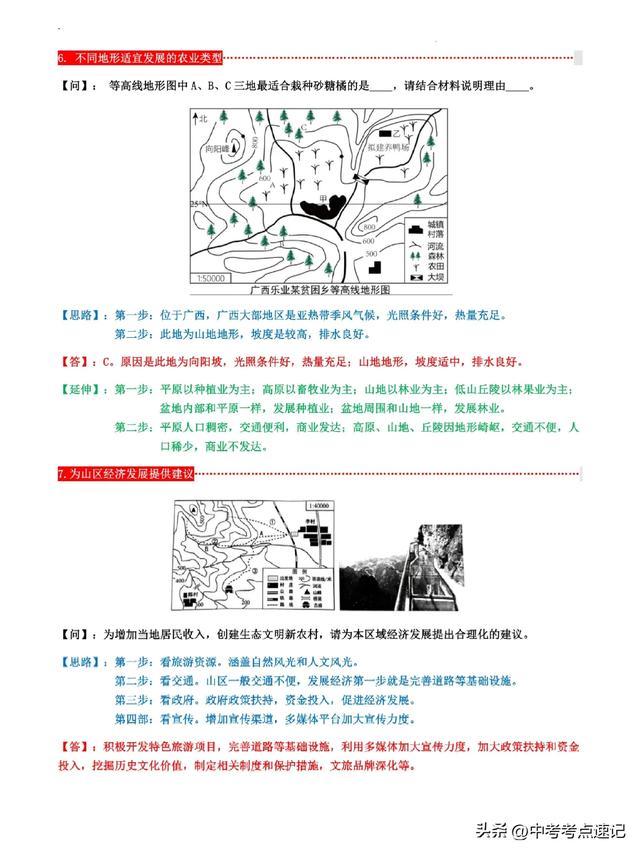 2025︳中考地理简答题思路归纳（上）