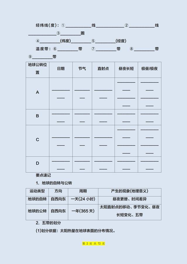 耗时两个月！我将中考地理常考137个知识点，汇总成这篇背诵笔记