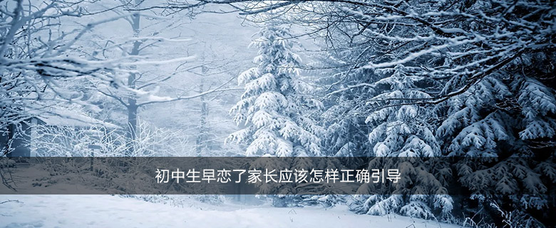 初中生早恋了家长应该怎样正确引导