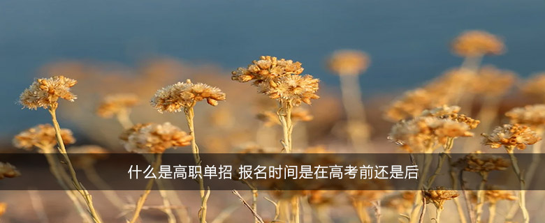 什么是高职单招 报名时间是在高考前还是后